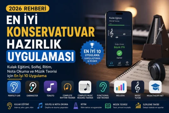 En İyi 10 Konservatuvar Hazırlık Uygulaması (2026): iPhone, Android ve WEB