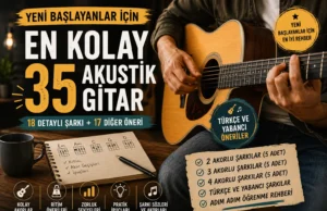 En Kolay Akustik Gitar Şarkıları: Yeni Başlayanlar İçin 35 Harika Parça (2026 Rehberi)
