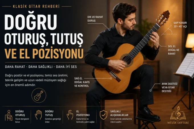 Klasik Gitarda Doğru Oturuş, Tutuş ve El Pozisyonu Rehberi